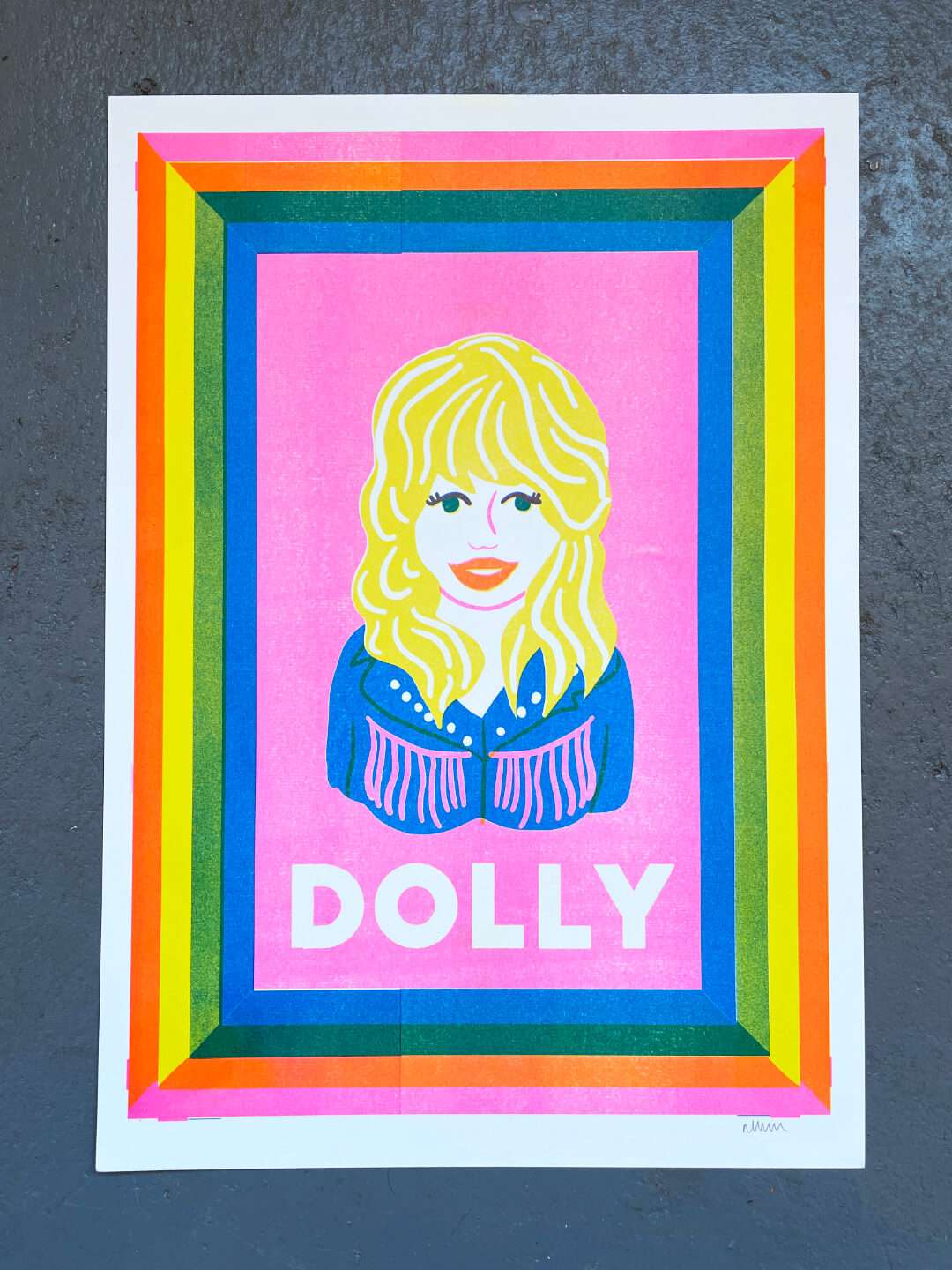 Dolly Parton Riso Print