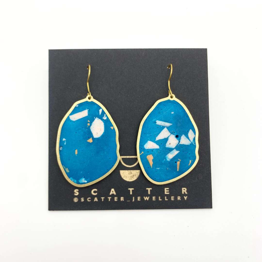 Large Drop Earrings - Teal