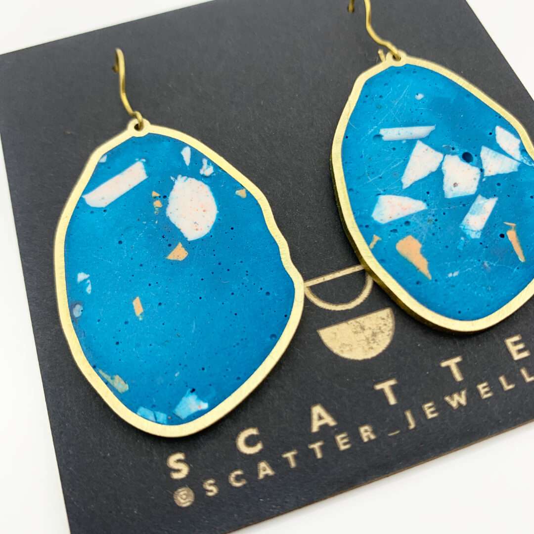 Large Drop Earrings - Teal