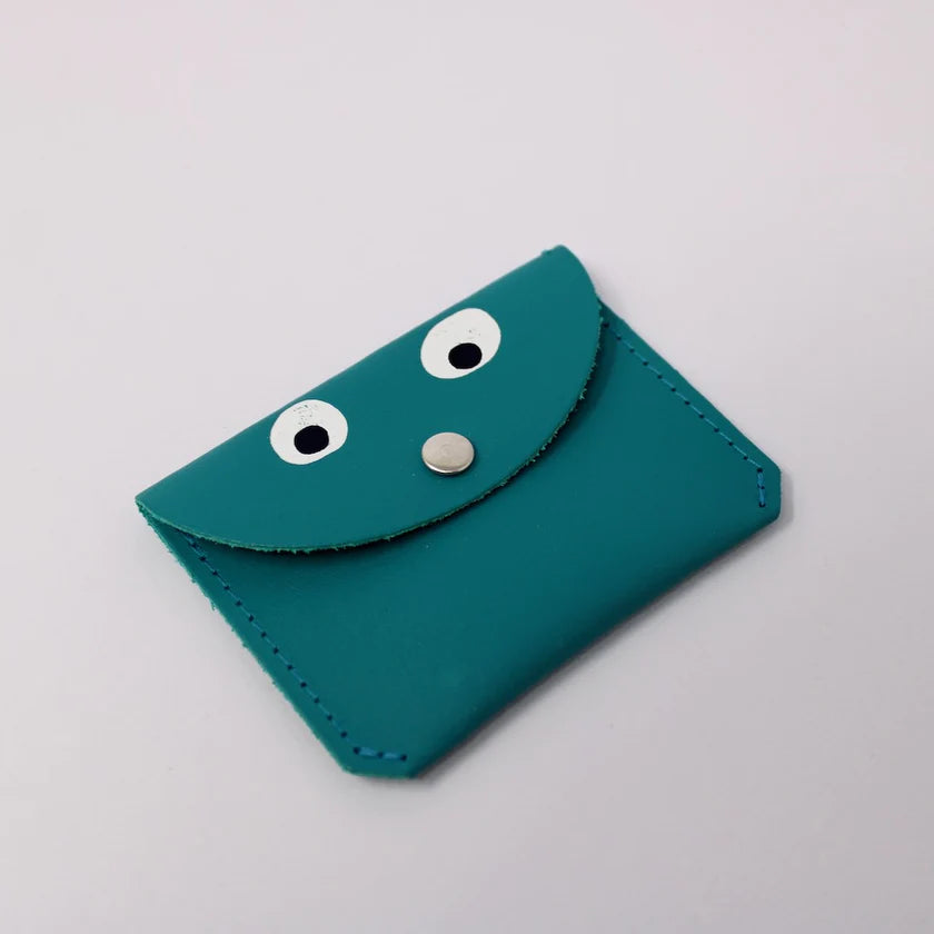 Teal Mini Googly Eye Money Purse