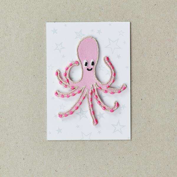 Pink Octopus Iron-on Patch