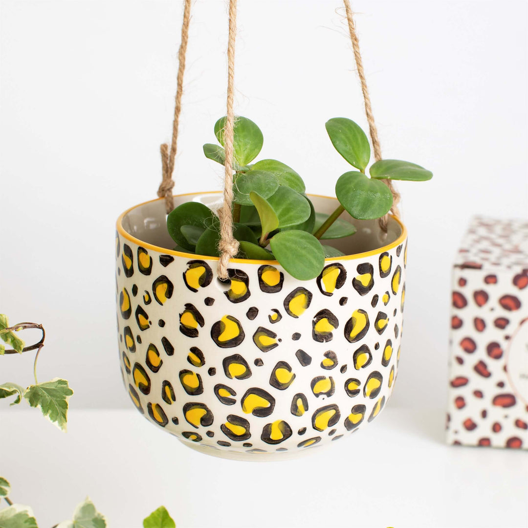 Leopard Print Hanging Planter