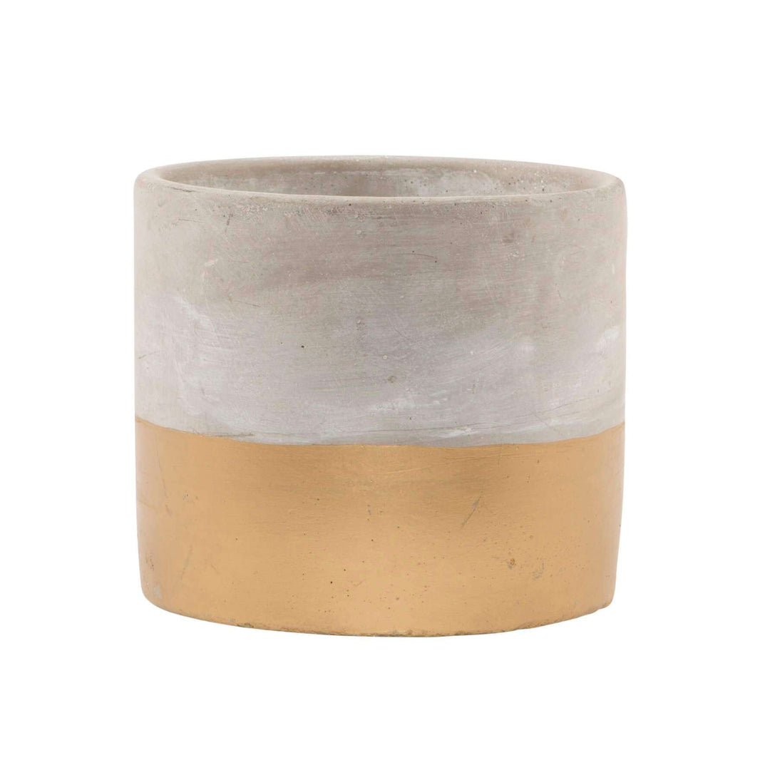 Gold Dip Cement Planter