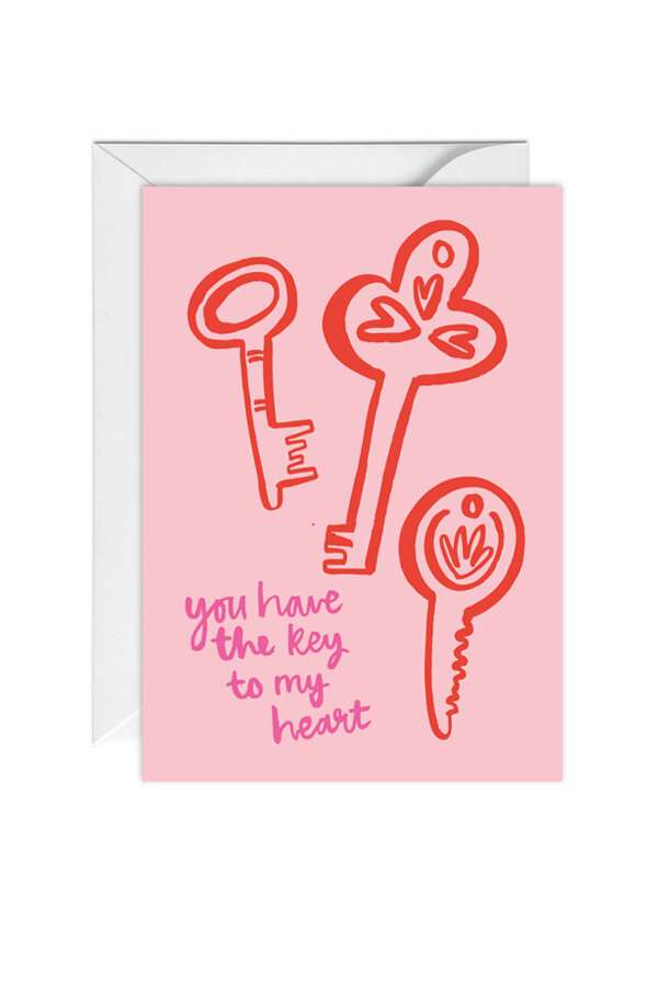 Key To My Heart Greetings Card