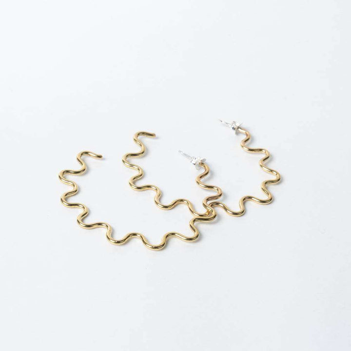Lima Lima Wavy Brass Hoops
