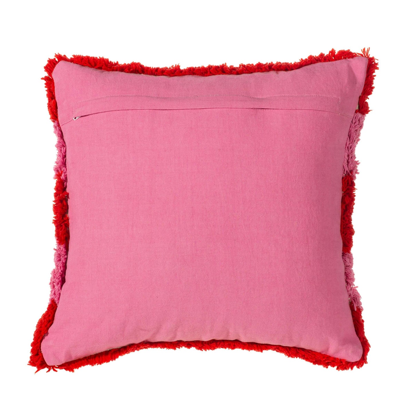 Tufted Stripe Cushion: Pink and Red