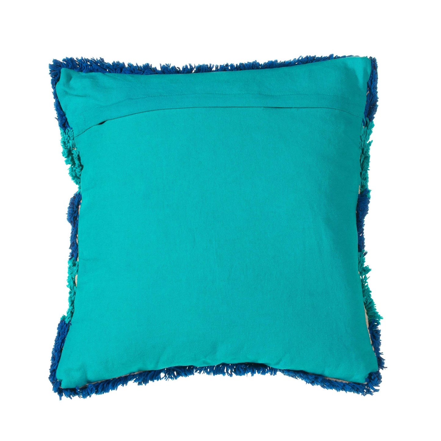 Tufted Stripe Cushion: Turquoise and Blue