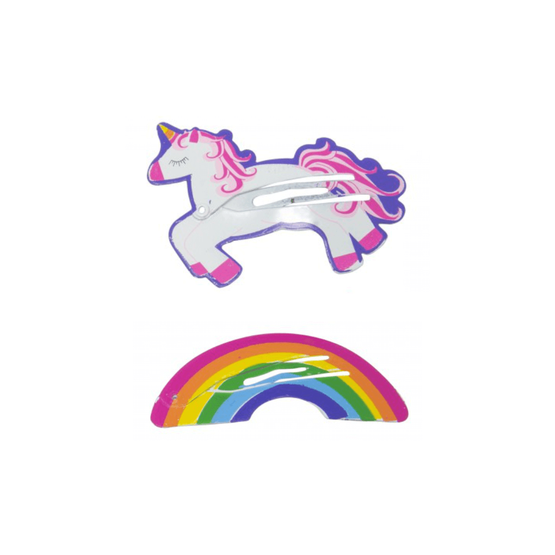 Rainbow and Unicorn Hair Clips Set