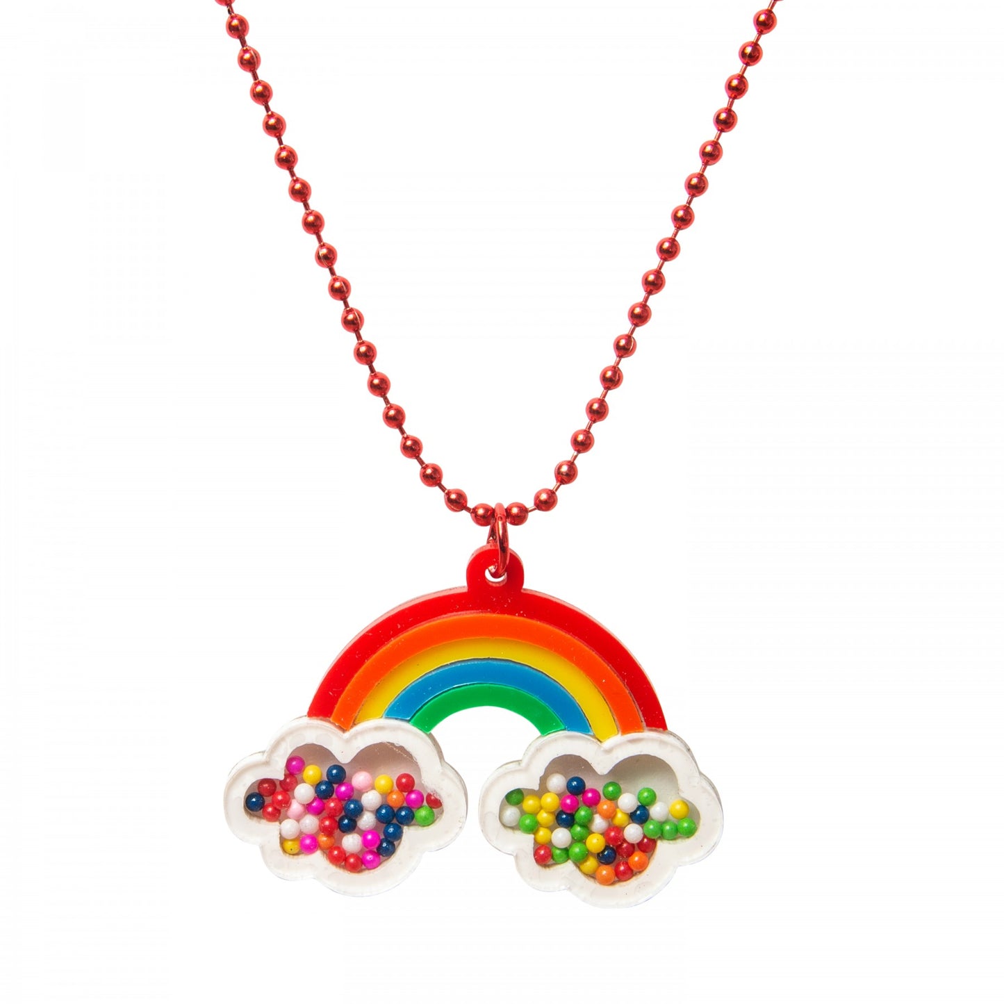 Acrylic Bead Necklace: Rainbow