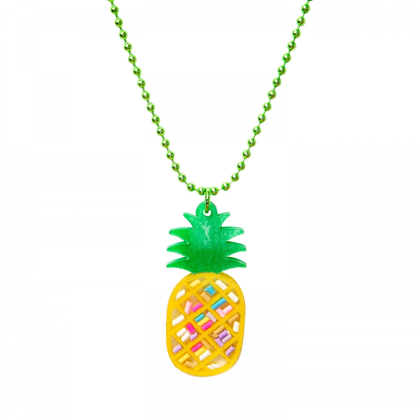 Acrylic Bead Necklace: Pineapple
