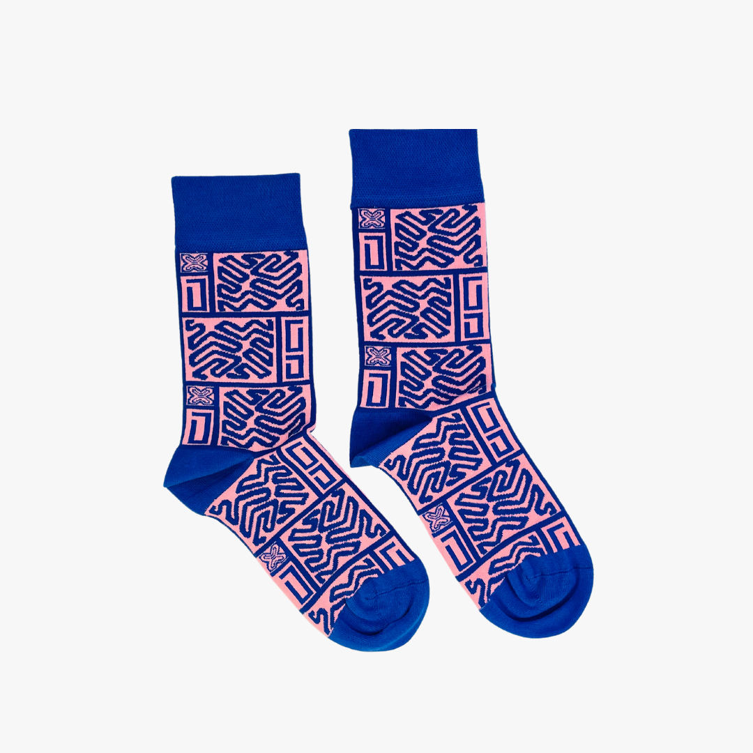 Afropop Socks Kuba Pink - Medium