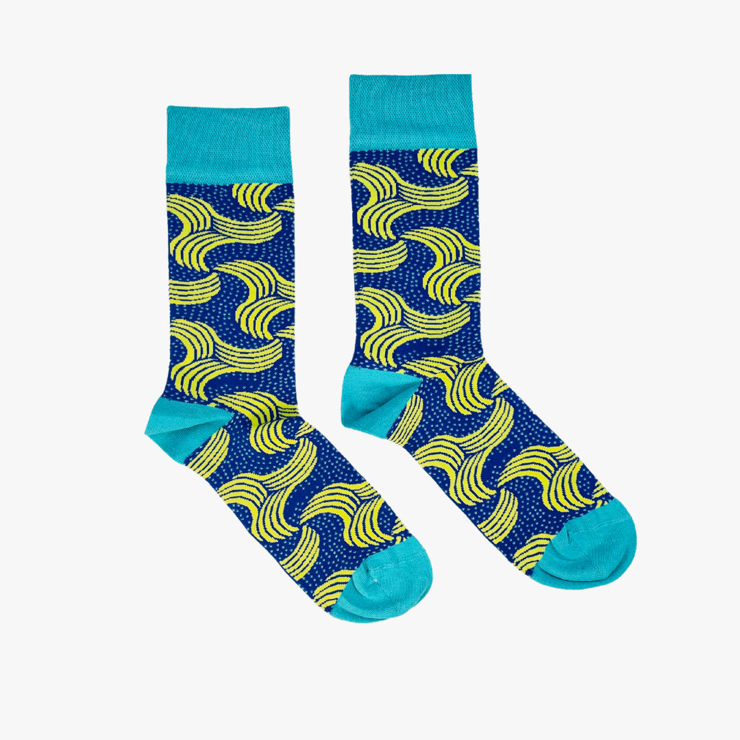 Afropop Plantain Vibes Blue Socks (L)