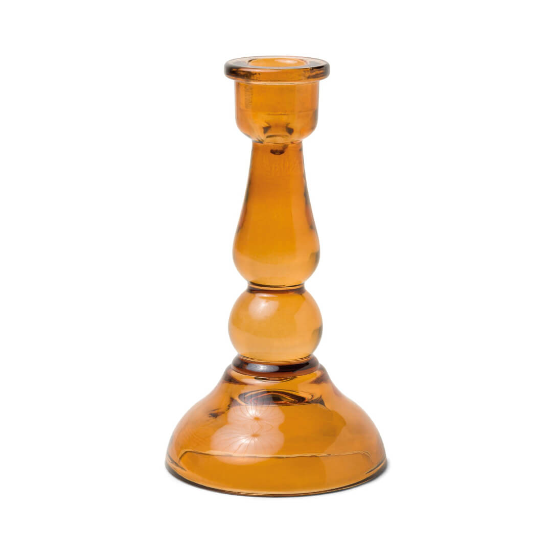 Amber Glass Candle Holder