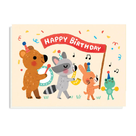 Animal Band Birthday Greetings Card