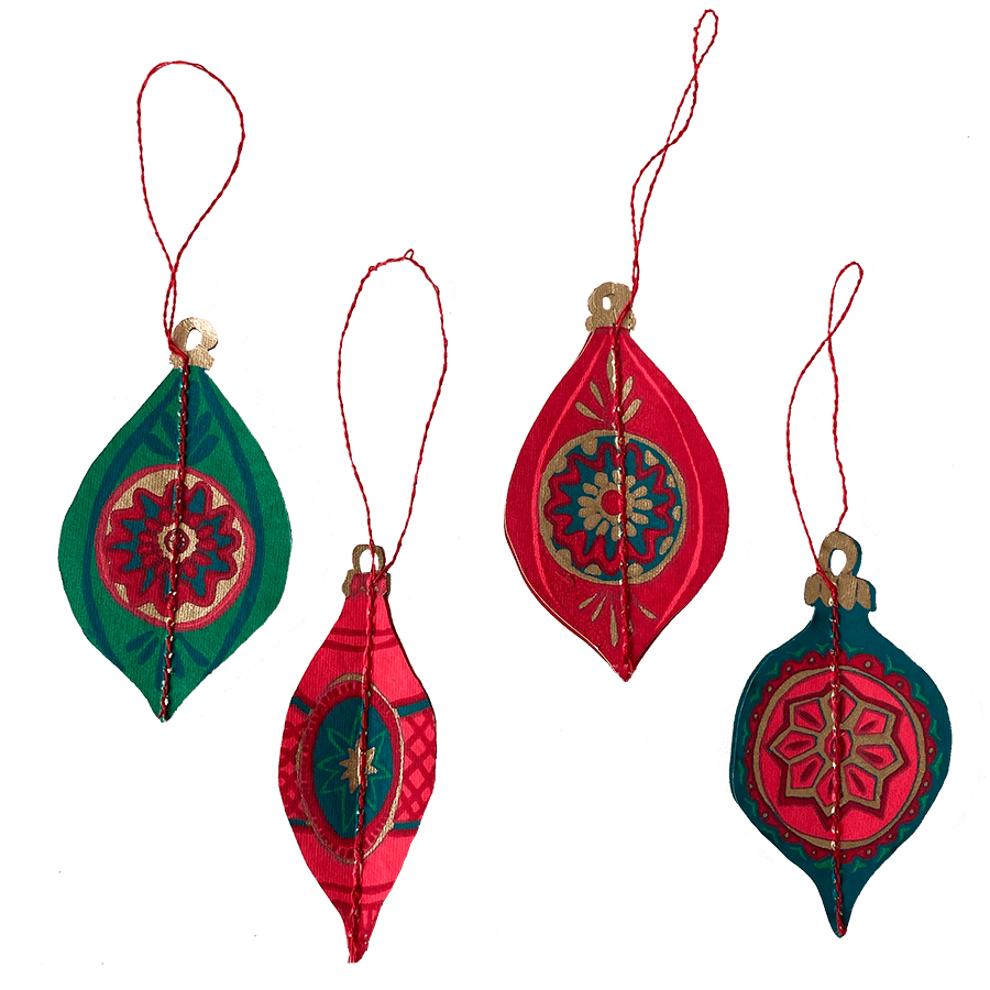 Christmas Bauble Paper Decorations