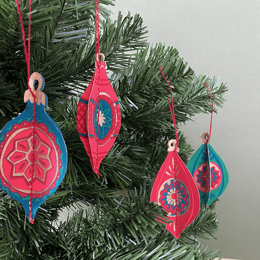 Christmas Bauble Paper Decorations