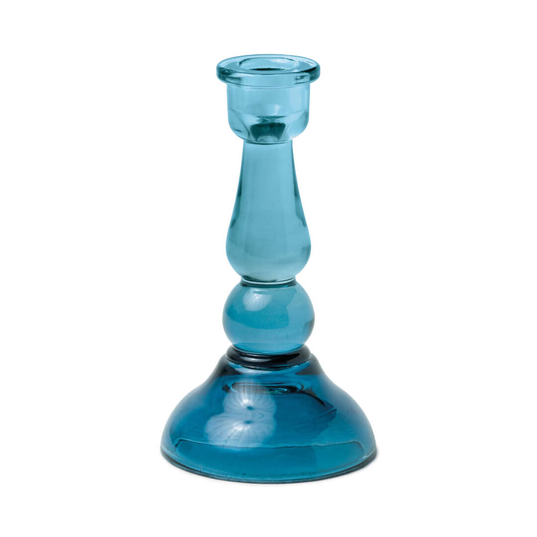 Blue Glass Candle Holder