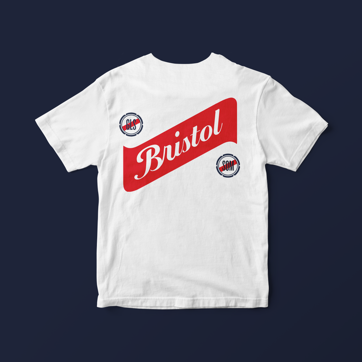 Bristol X Red Stripe T-shirt - White