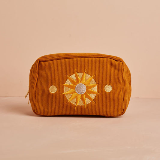 Burnt Orange Corduroy Makeup Bag