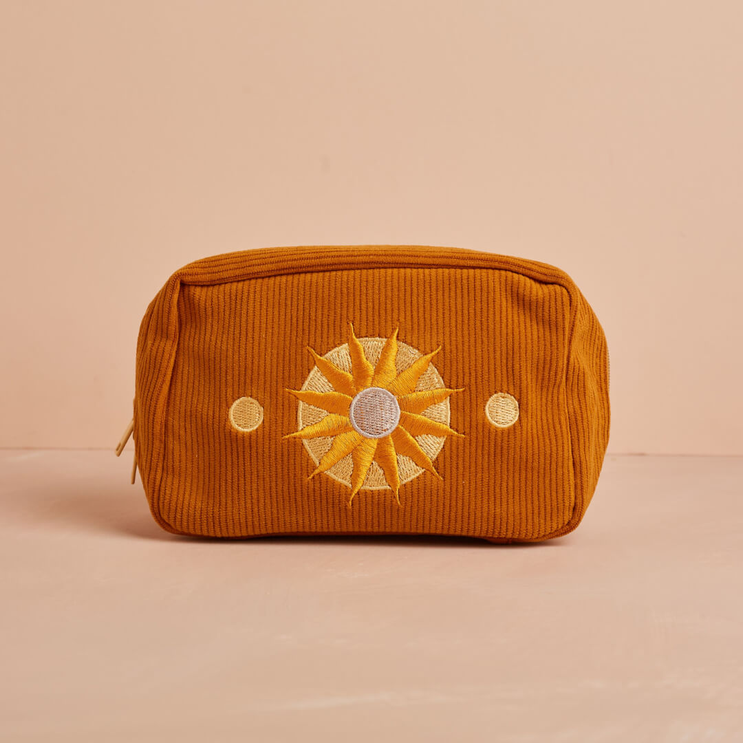 Burnt Orange Corduroy Zip Pouch