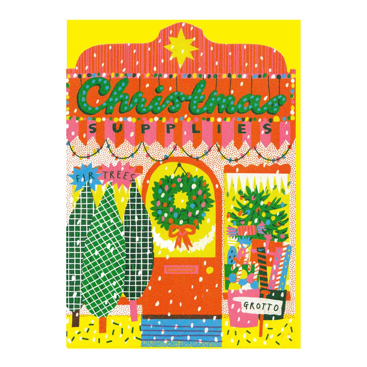 Christmas Shop Die Cut Greetings Card