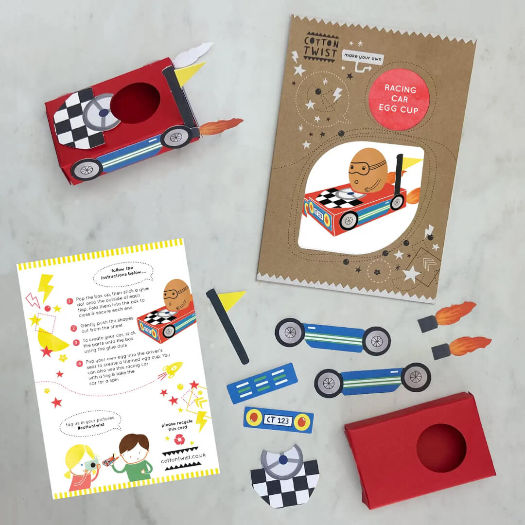 Make Your Own Racing Car Egg Cup – BAM Store + Space