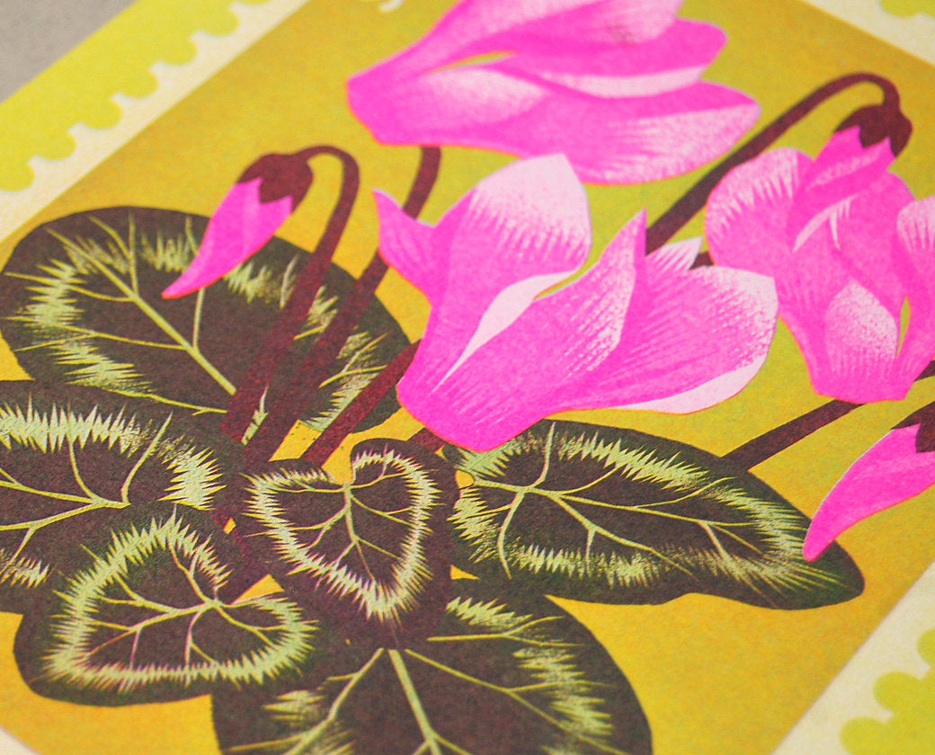 Cyclamen A5 Risograph Print