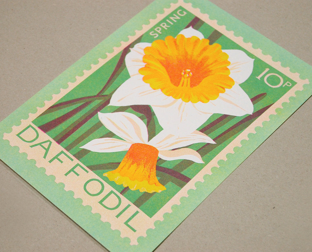 Daffodil A5 Risograph Print