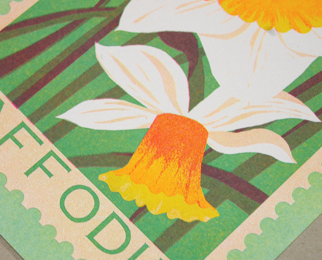 Daffodil A5 Risograph Print