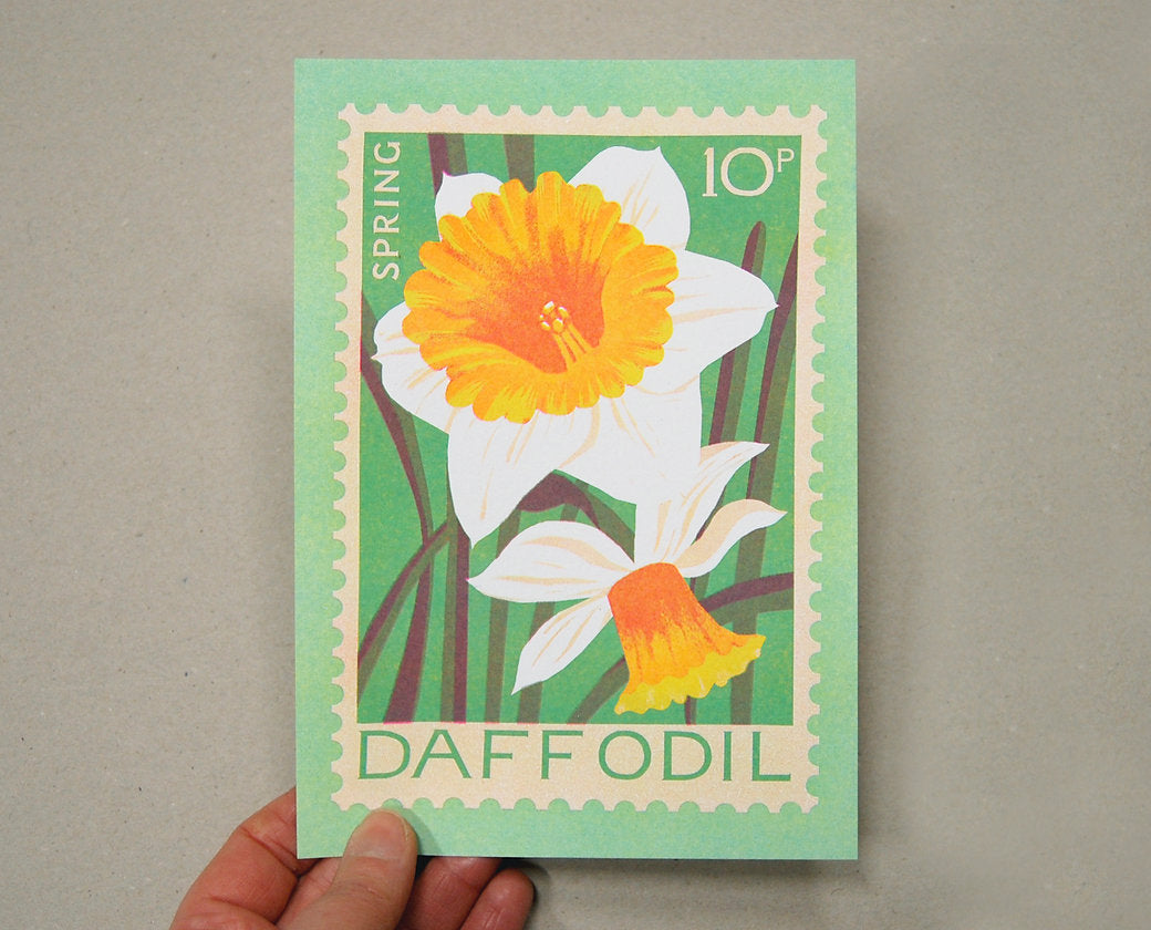 Daffodil A5 Risograph Print