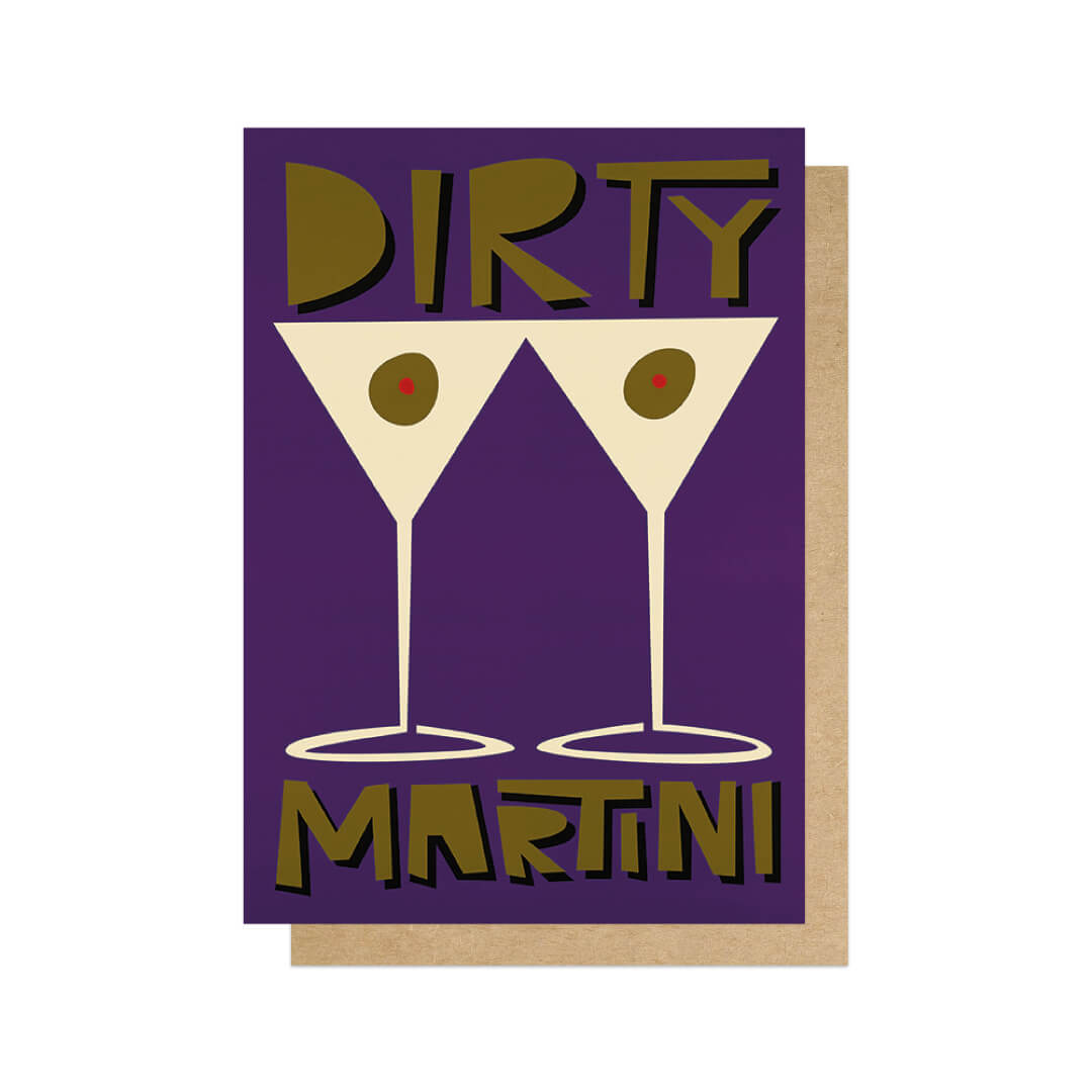 Dirty Martini Cocktail Greetings Card