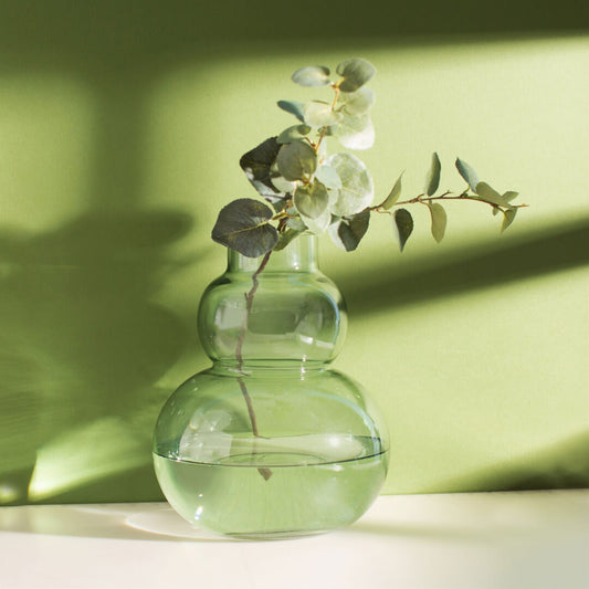 Green Glass Pebble Vase