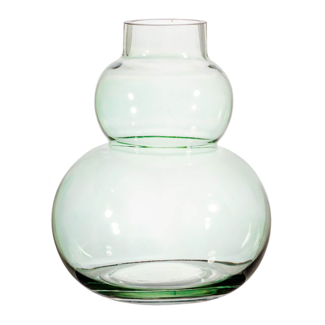 Green Glass Pebble Vase