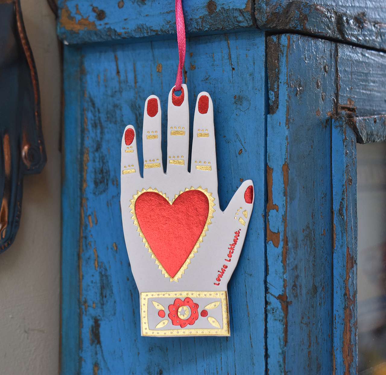 Letterpress Heart in Hand Decoration