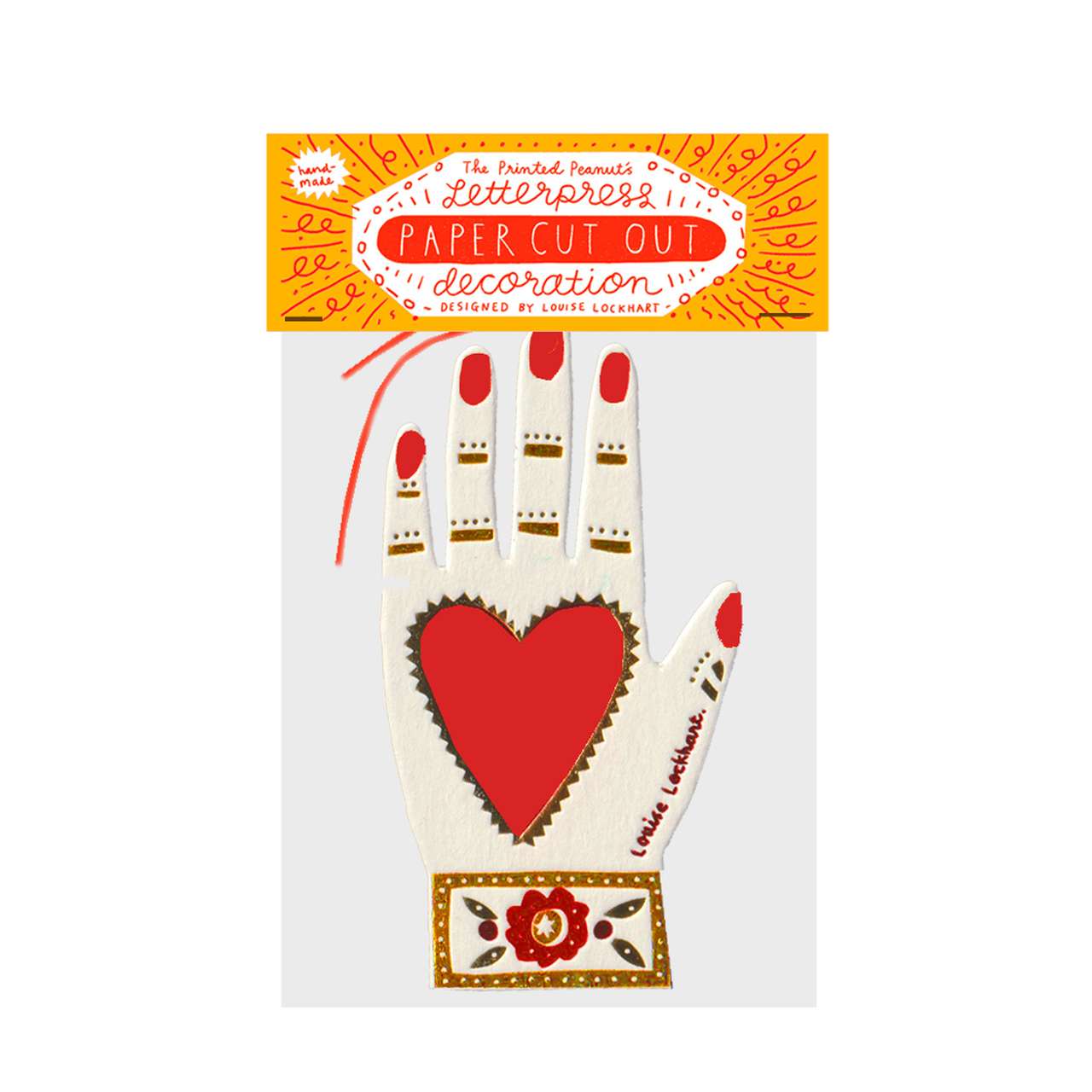 Letterpress Heart in Hand Decoration