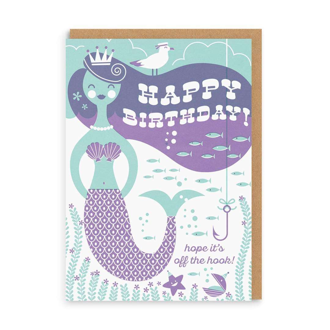 Off The Hook Mermaid Birthday Card
