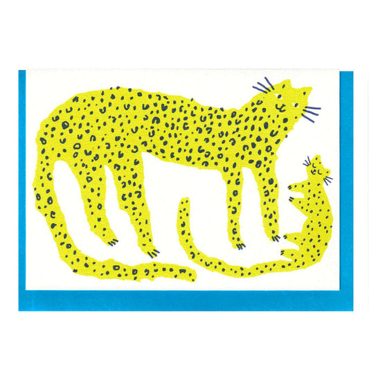 Leopard and Cub Greetings Card