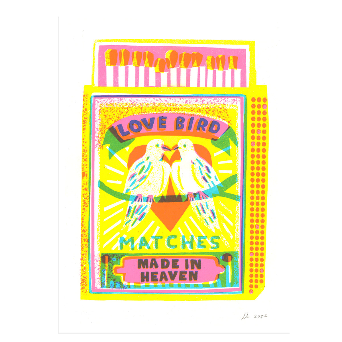 Love Bird Matches A4 Art Print