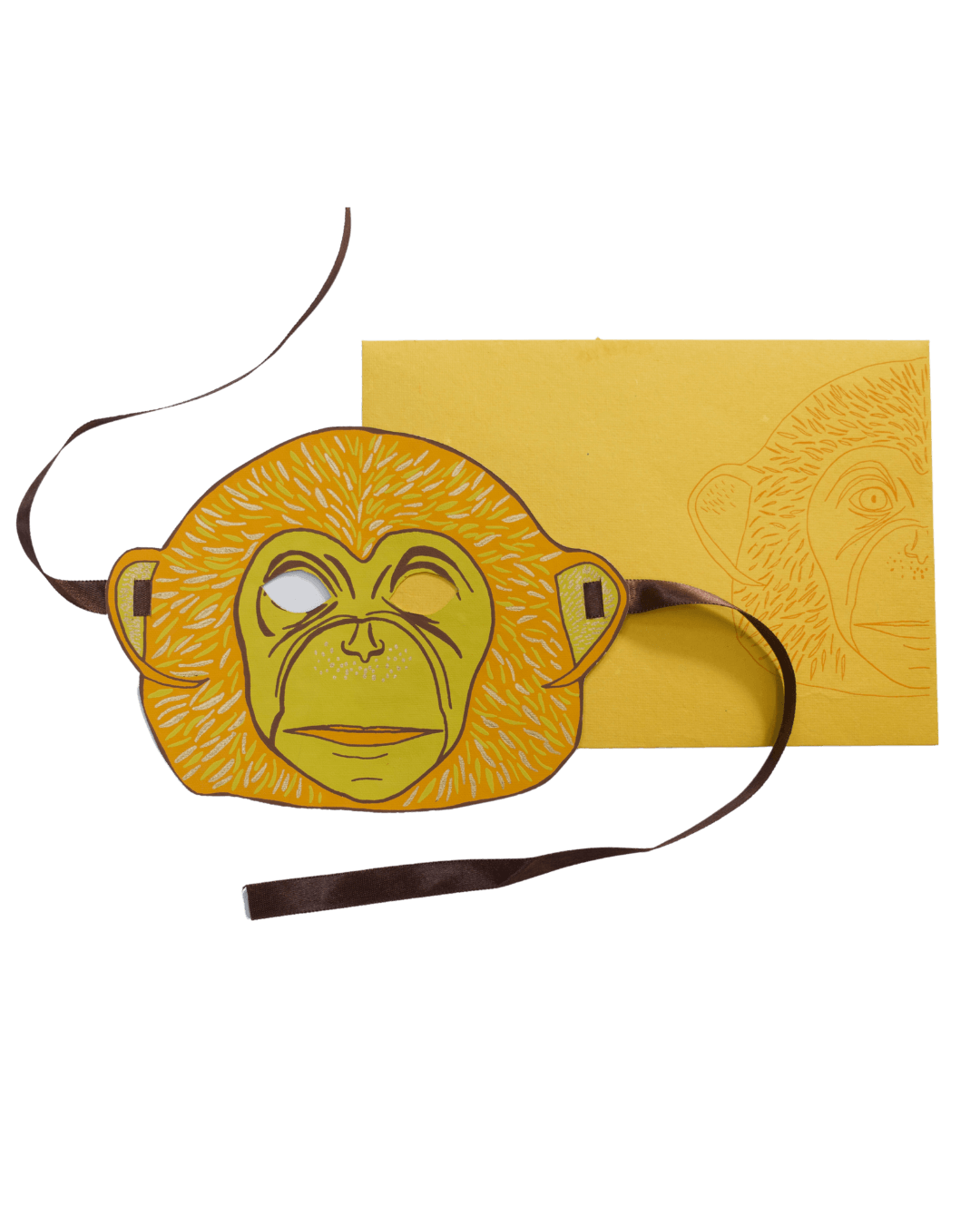 Monkey Mask Greetings Card