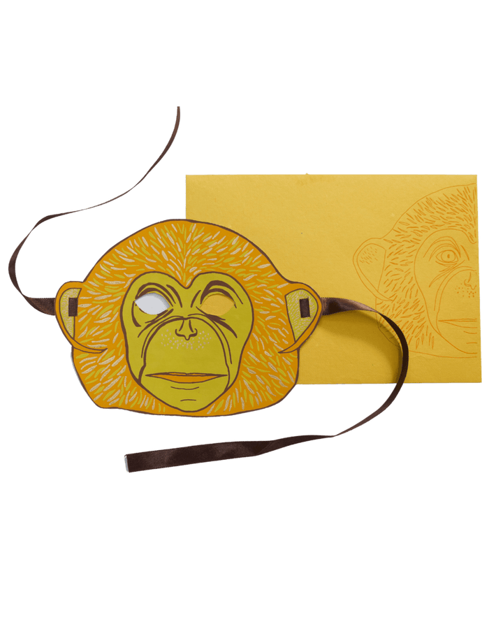 Monkey Mask Greetings Card