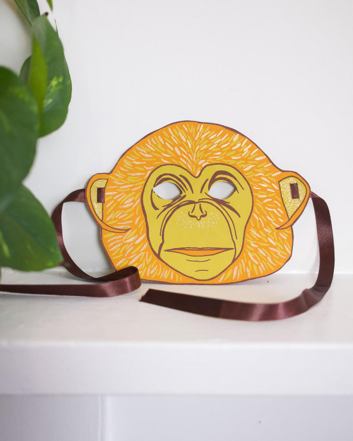 Monkey Mask Greetings Card