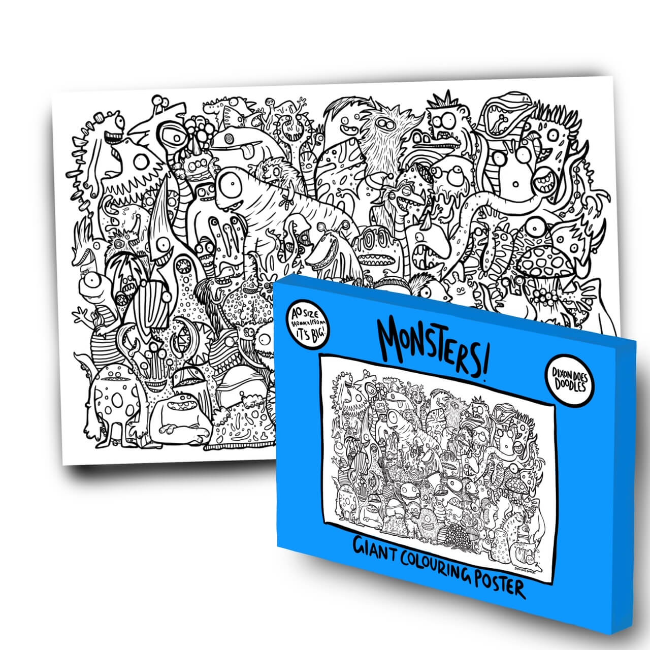 Monsters Giant Colouring Poster