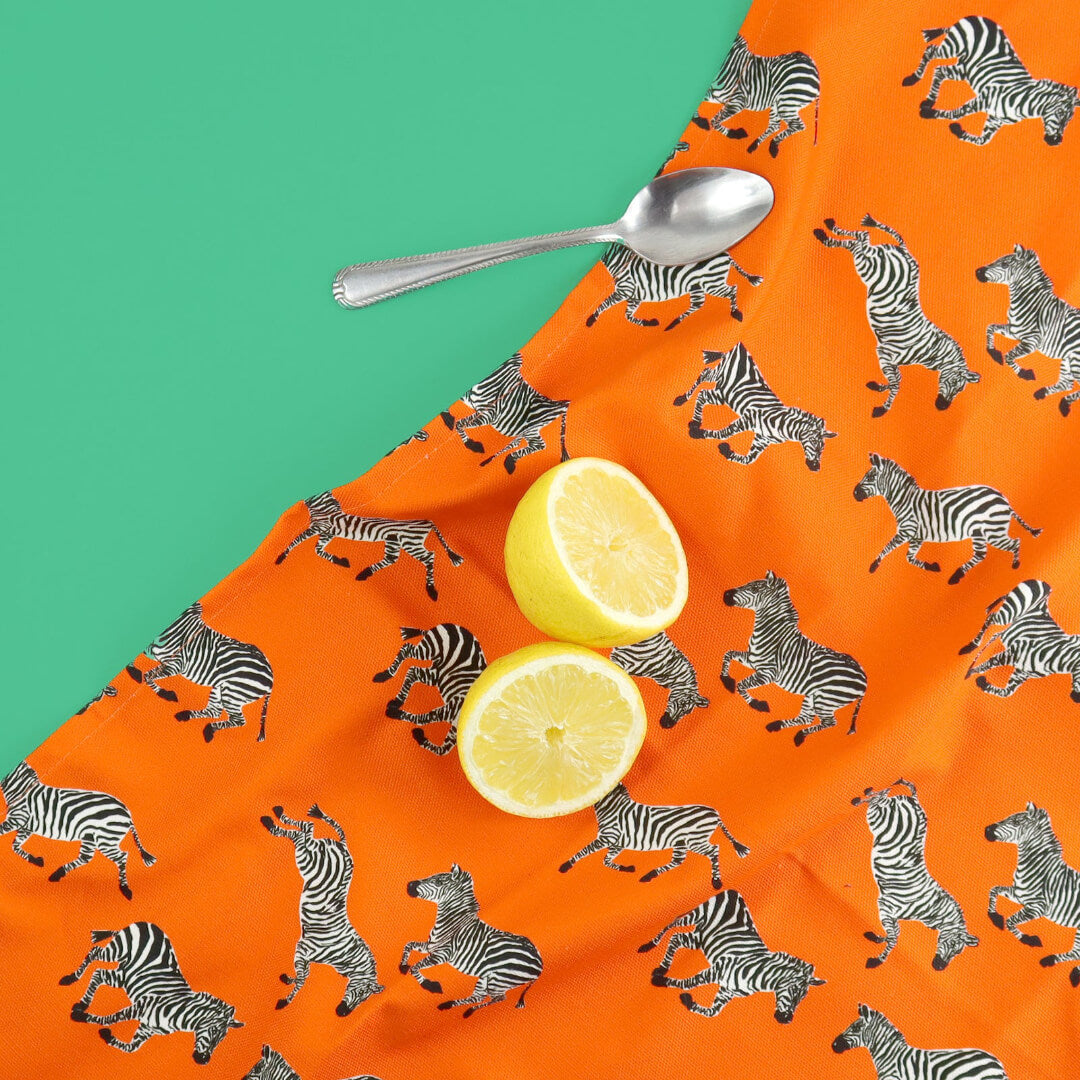 Orange Zebra Tea Towel