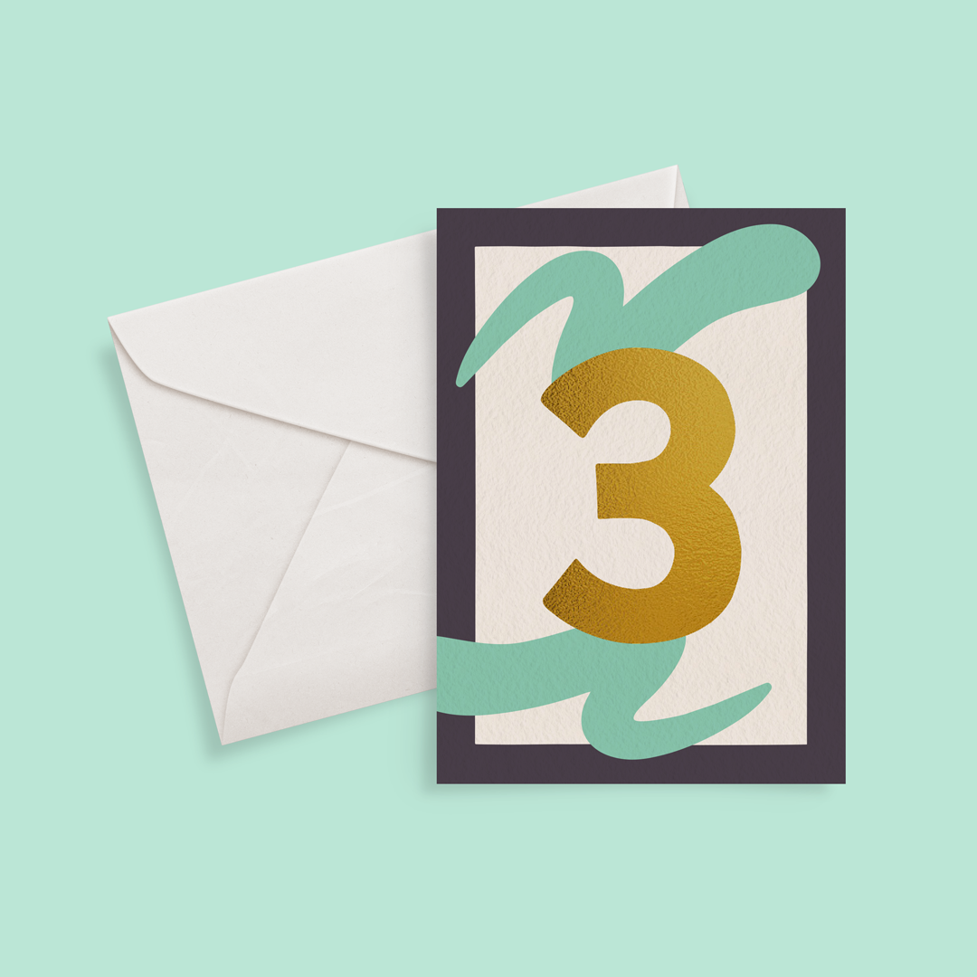 Gold Foil Number Birthday Cards
