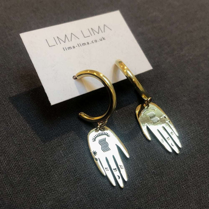 Lima Lima Brass Palm Hoops