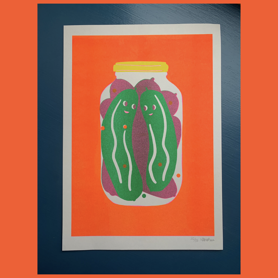 Two Pickles A4 Riso Print