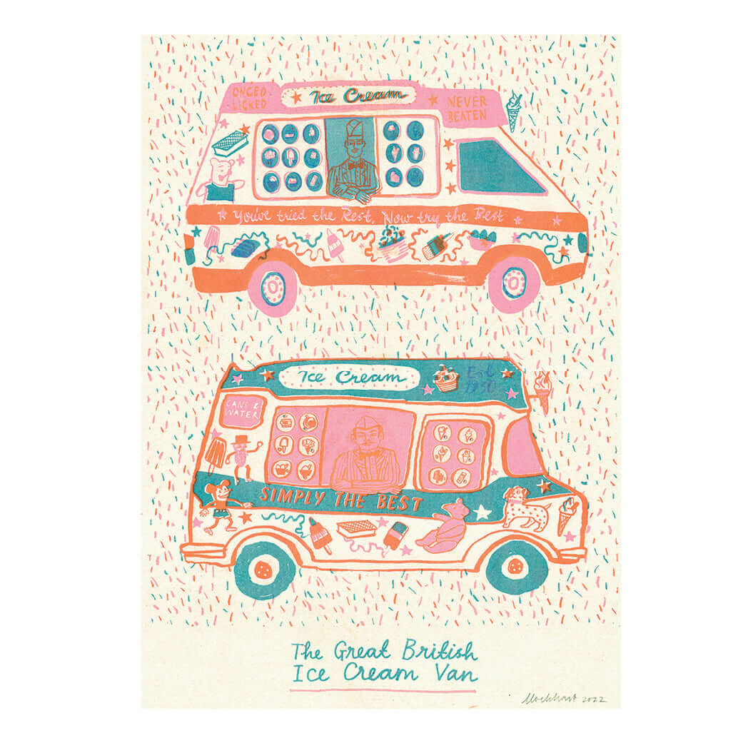 Ice Cream Van A3 Riso Art Print