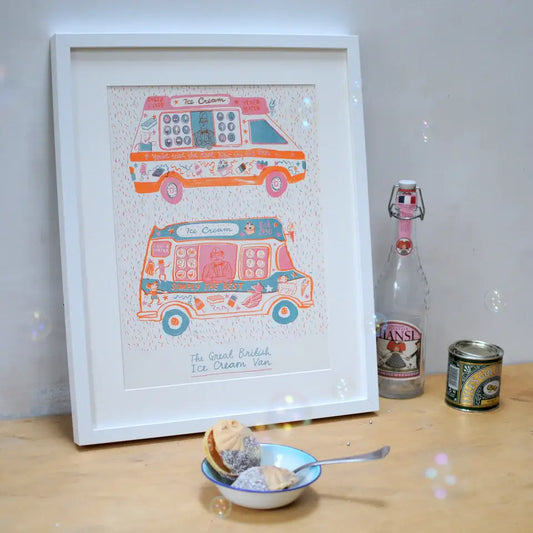 Ice Cream Van A3 Riso Art Print