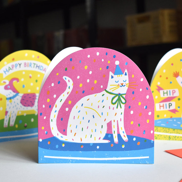 Party Cat Large Snowglobe Card