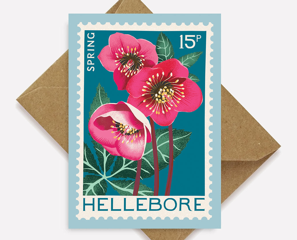 Hellebore Mini Greetings Card